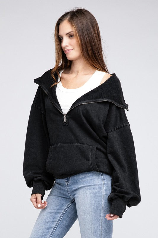 Stitch Detailed Elastic Hem Hoodie