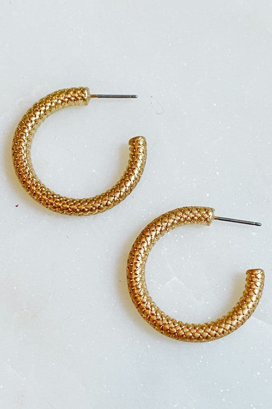 Textured Hoop Earrings