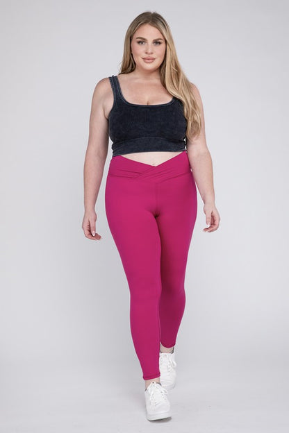 Plus V Waist Full Length Leggings