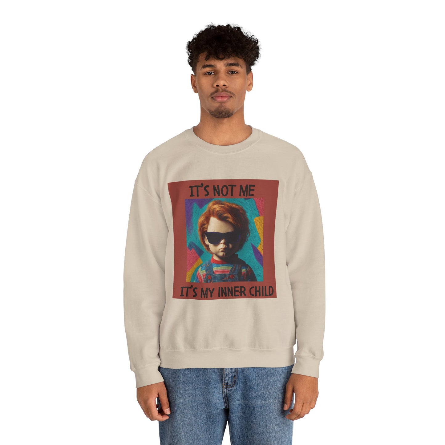 Chucky Inner Child Sweatshirt, Unisex Sweatshirt, Graphic Crewneck, Horror Aesthetic, Gift for Halloween, Cozy Casual Wear