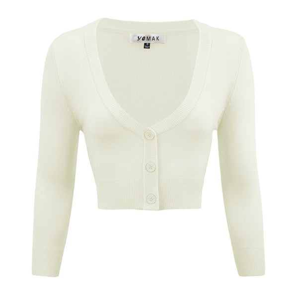 Women's Cropped Bolero 3/4 Sleeve Cardigan