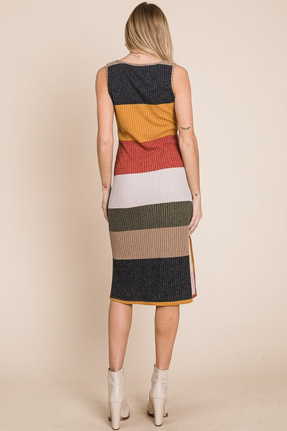 COLOR BLOCK CASUSAL DRESS