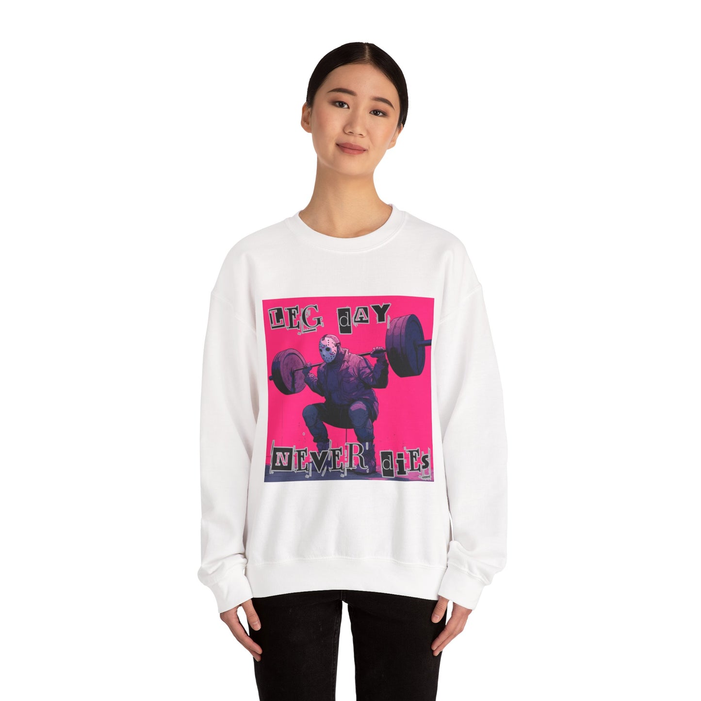Leg Day Never Dies Sweatshirt | Unisex Heavy Blend™ Crewneck | Motivational Gym Apparel, Fitness Gift, Workout Clothing, Home Gym Style