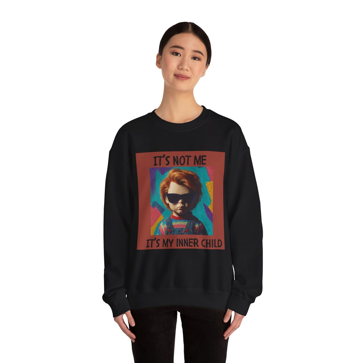Chucky Inner Child Sweatshirt, Unisex Sweatshirt, Graphic Crewneck, Horror Aesthetic, Gift for Halloween, Cozy Casual Wear