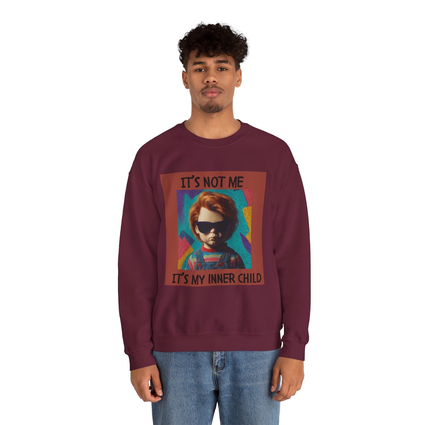Chucky Inner Child Sweatshirt, Unisex Sweatshirt, Graphic Crewneck, Horror Aesthetic, Gift for Halloween, Cozy Casual Wear