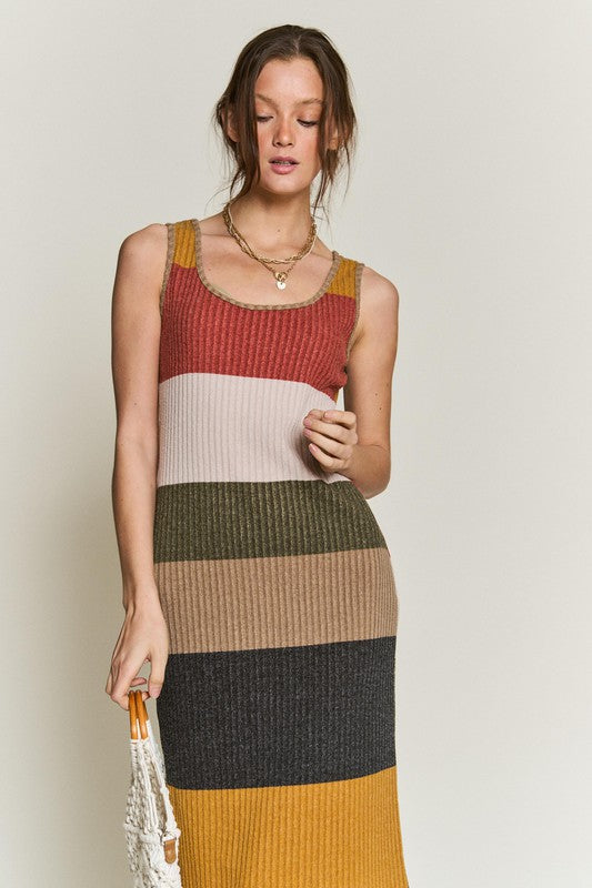 COLOR BLOCK CASUSAL DRESS