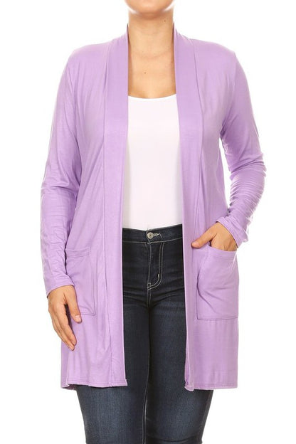 Plus size Knee length duster cardigan