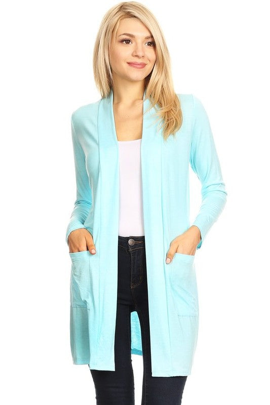 Knee length duster cardigan