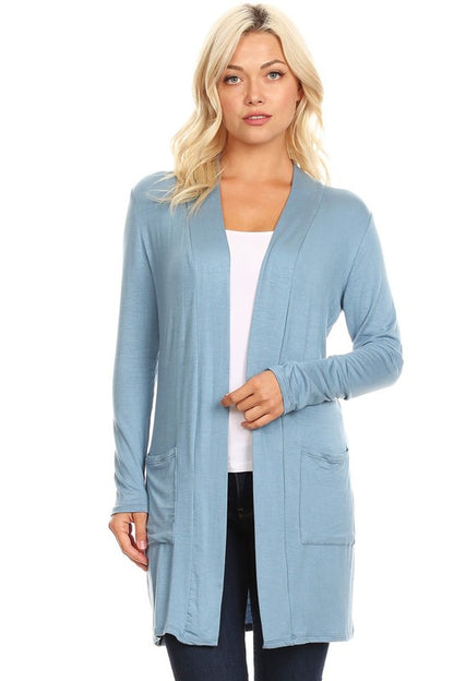 Knee length duster cardigan