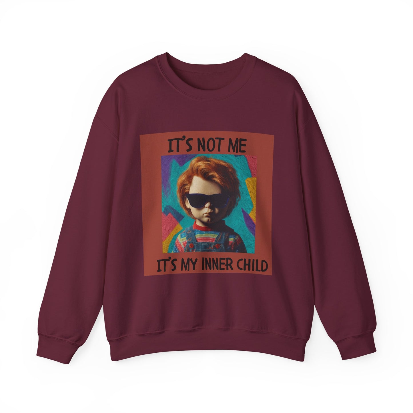 Chucky Inner Child Sweatshirt, Unisex Sweatshirt, Graphic Crewneck, Horror Aesthetic, Gift for Halloween, Cozy Casual Wear