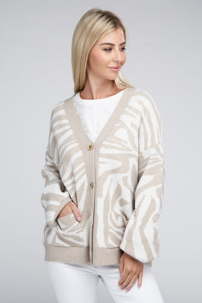 Zebra Pattern Cardigan