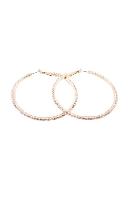 DAINTY RHINESTONE HOOPS