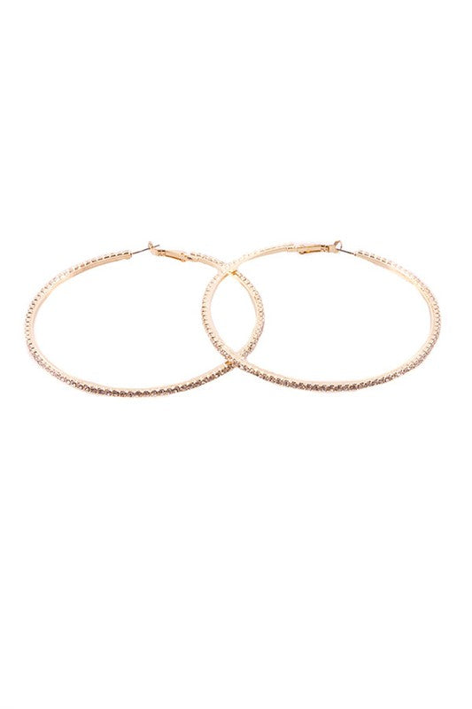 RHINESTONE HOOP EARRINGS