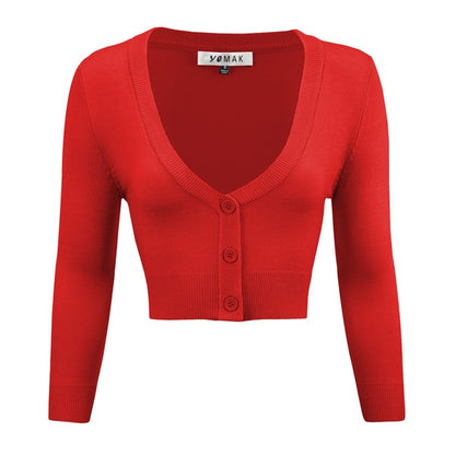 Women's Cropped Bolero 3/4 Sleeve Cardigan