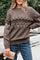 Western Geometric Knit Crew Neck Sweater