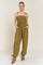 SMOCKED TIE STRAP JUMPSUIT