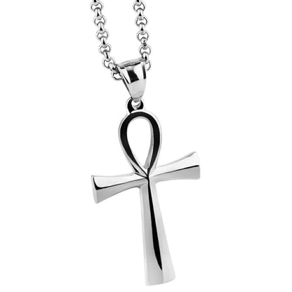 hip-hop cross titanium steel pendant necklace