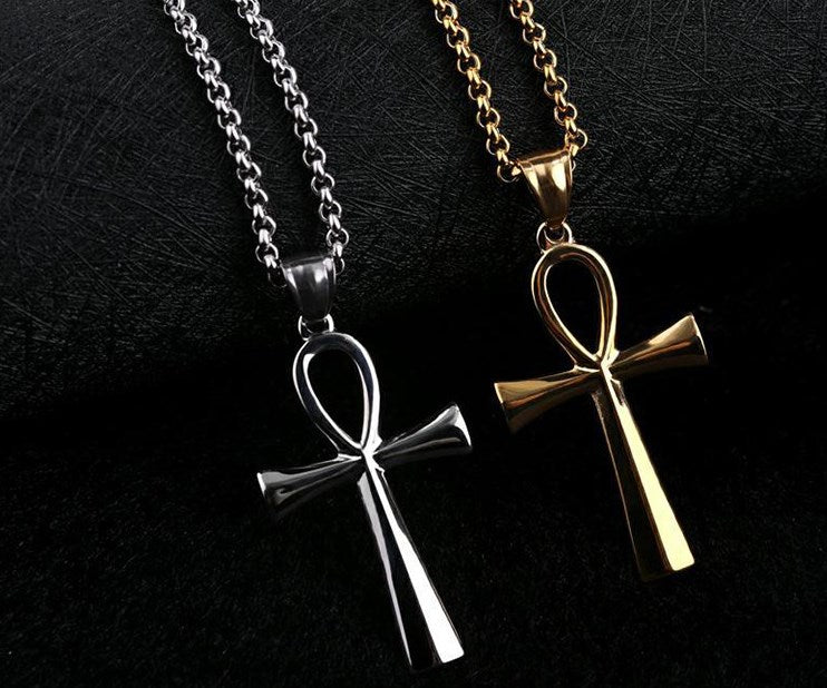 hip-hop cross titanium steel pendant necklace