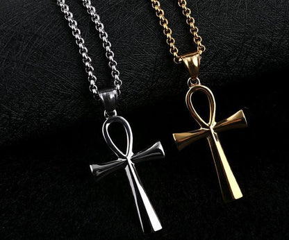 hip-hop cross titanium steel pendant necklace