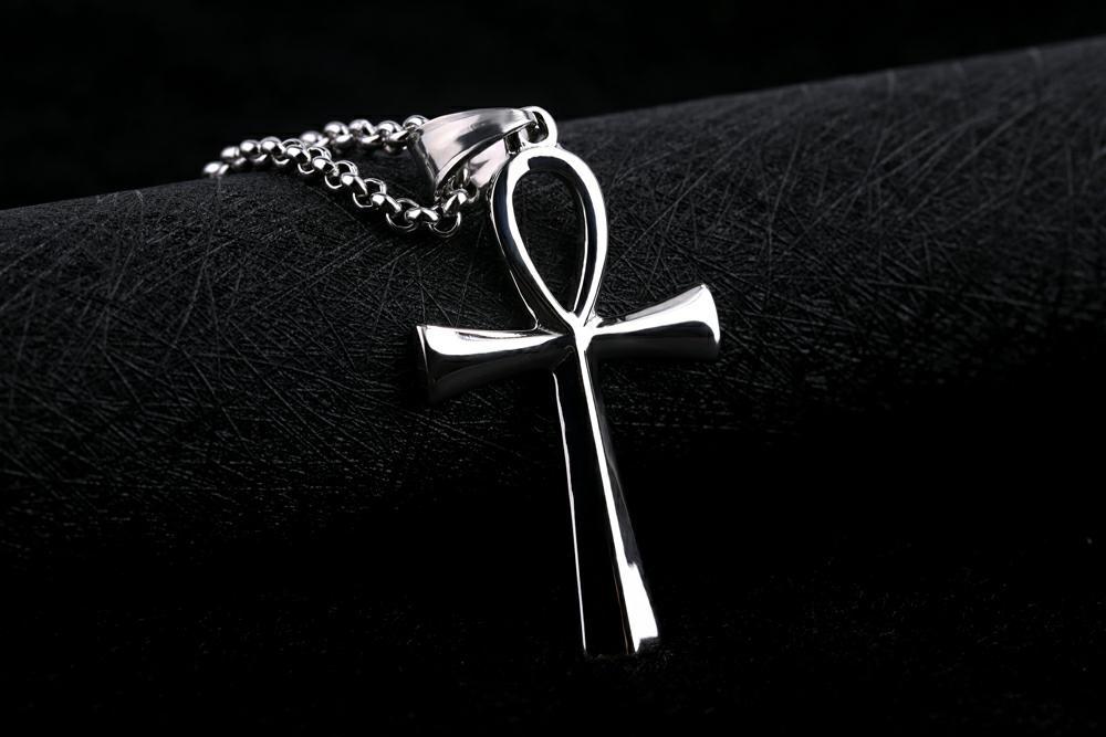 hip-hop cross titanium steel pendant necklace