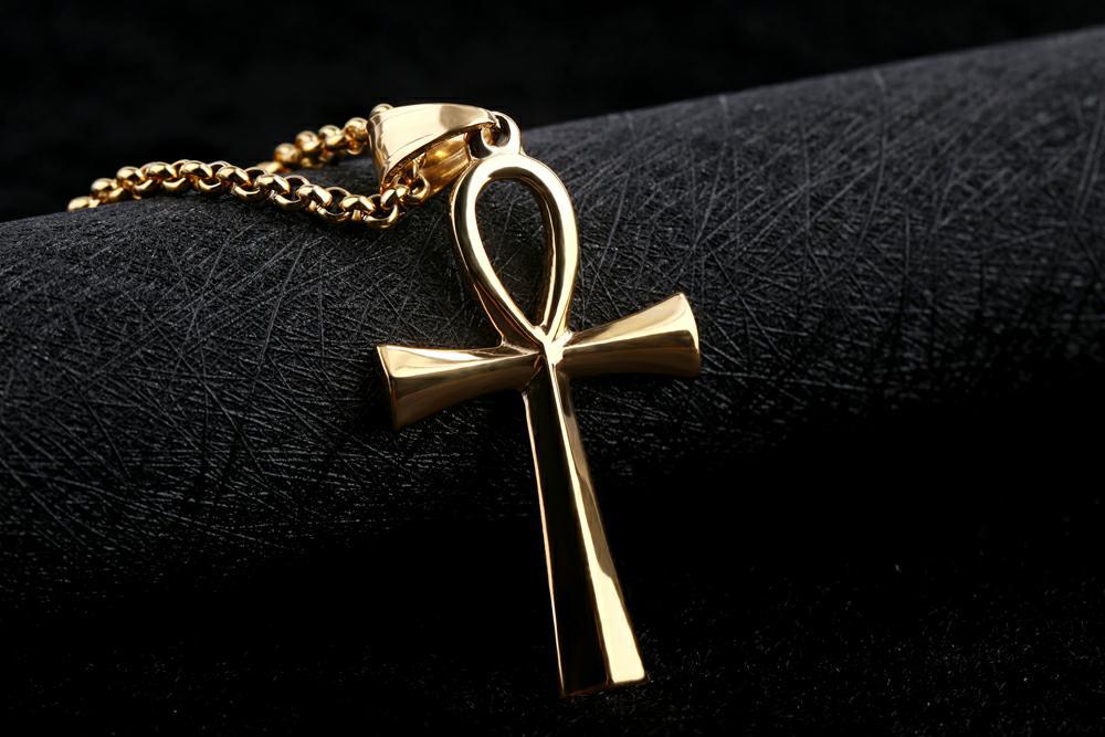 hip-hop cross titanium steel pendant necklace