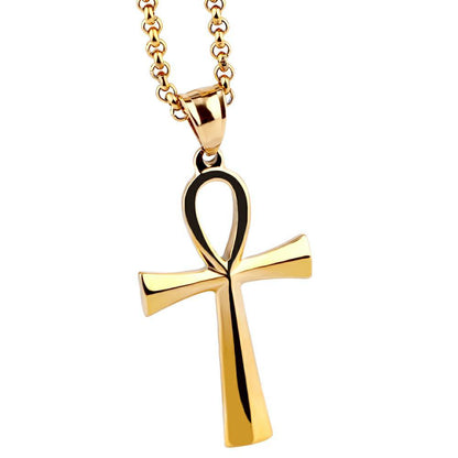 hip-hop cross titanium steel pendant necklace