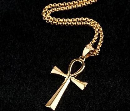 hip-hop cross titanium steel pendant necklace